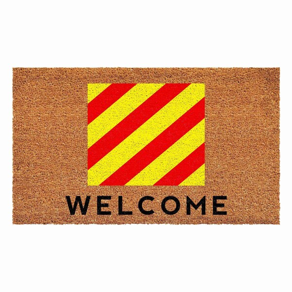 Calloway Mills Personalized Door Mat, Red, Yellow, Black, Natural, 17 in W x 29 in L 108121729Y - main